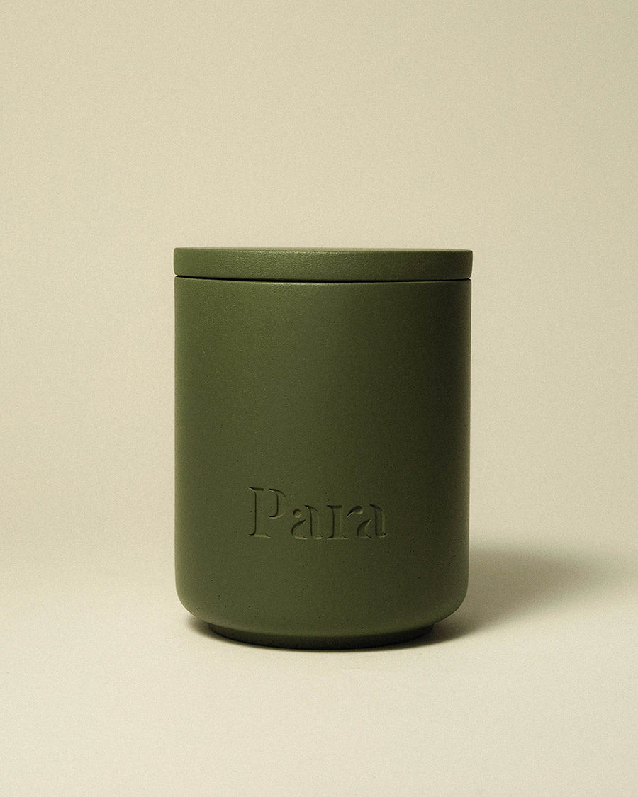 pine oak moss green concrete candle para home studio